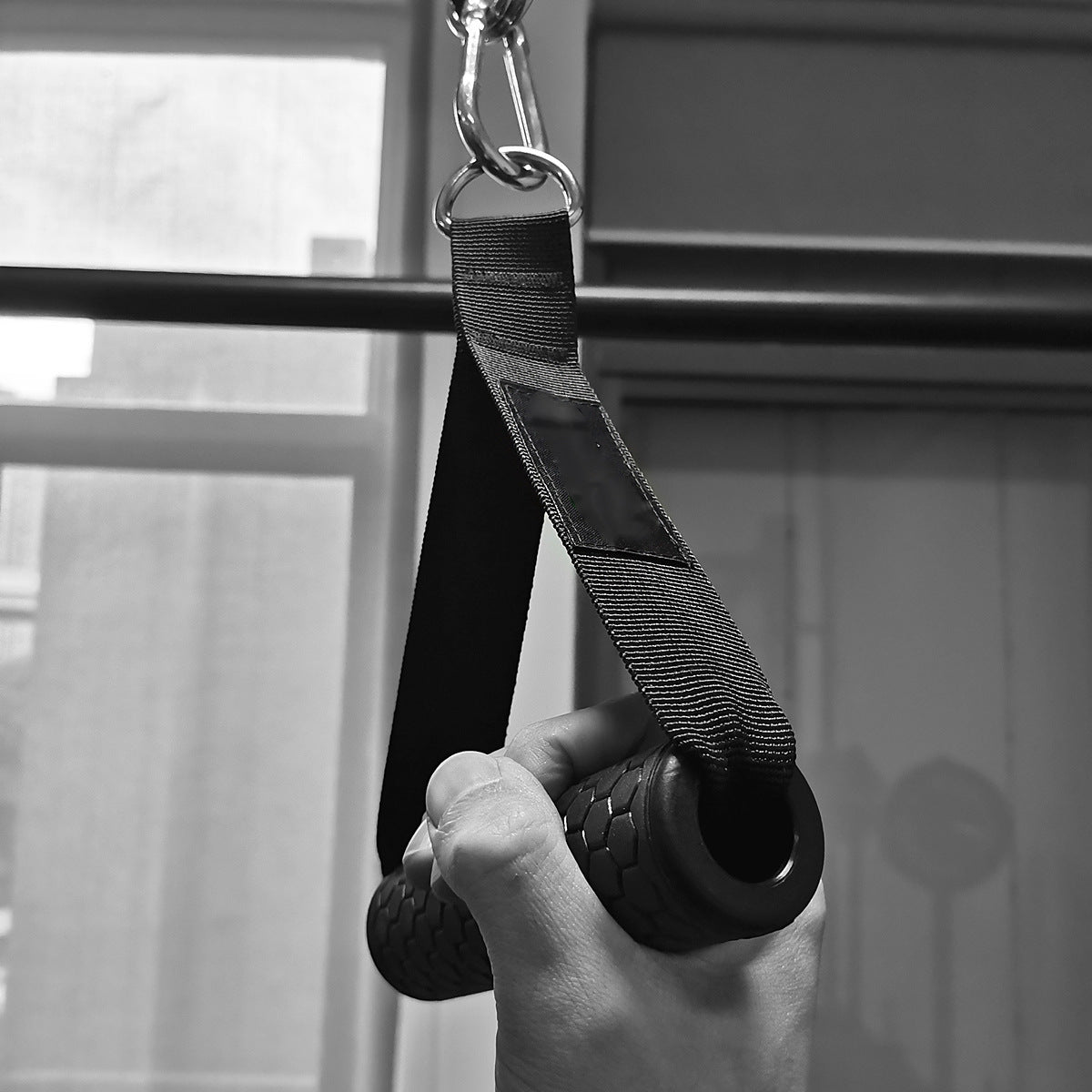 Gym resistance bands with handles and non-slip grip.