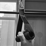 Gym resistance bands with handles and non-slip grip.