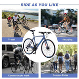 24-Speed Hybrid Road Bike with 700C disc brake, suitable for both men and women, ideal for city riding.