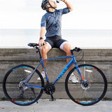 24-Speed Hybrid Road Bike with 700C disc brake, suitable for both men and women, ideal for city riding.