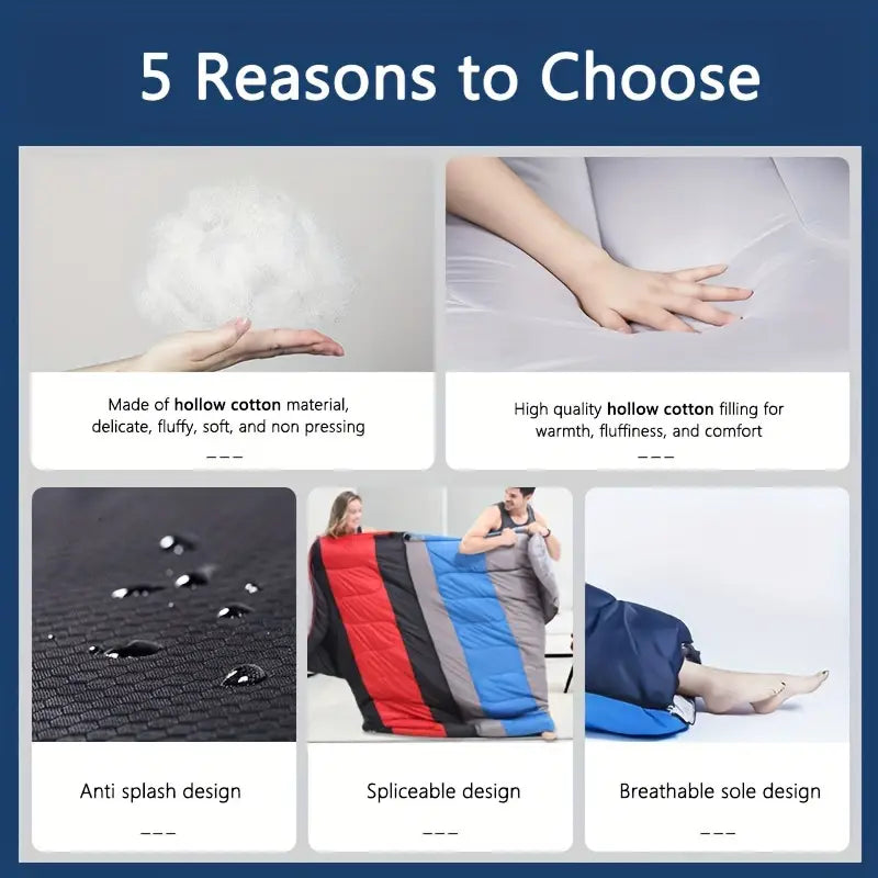 1pc Cold Weather & Warm Lightweight Compact Sleeping Bag - Orange-3