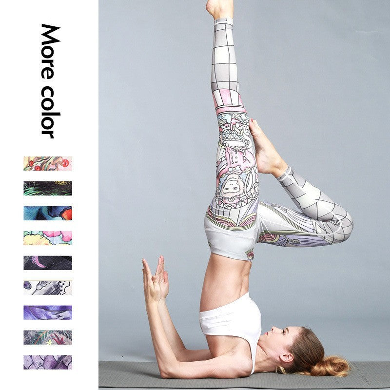 Women's Printed Yoga Leggings for Outdoor & Fitness Sports