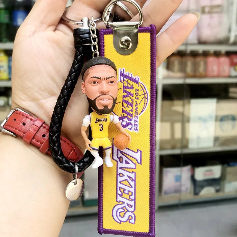 NBA Lakers Keychain Figurines: Kobe, LeBron, Kyrie, Curry
