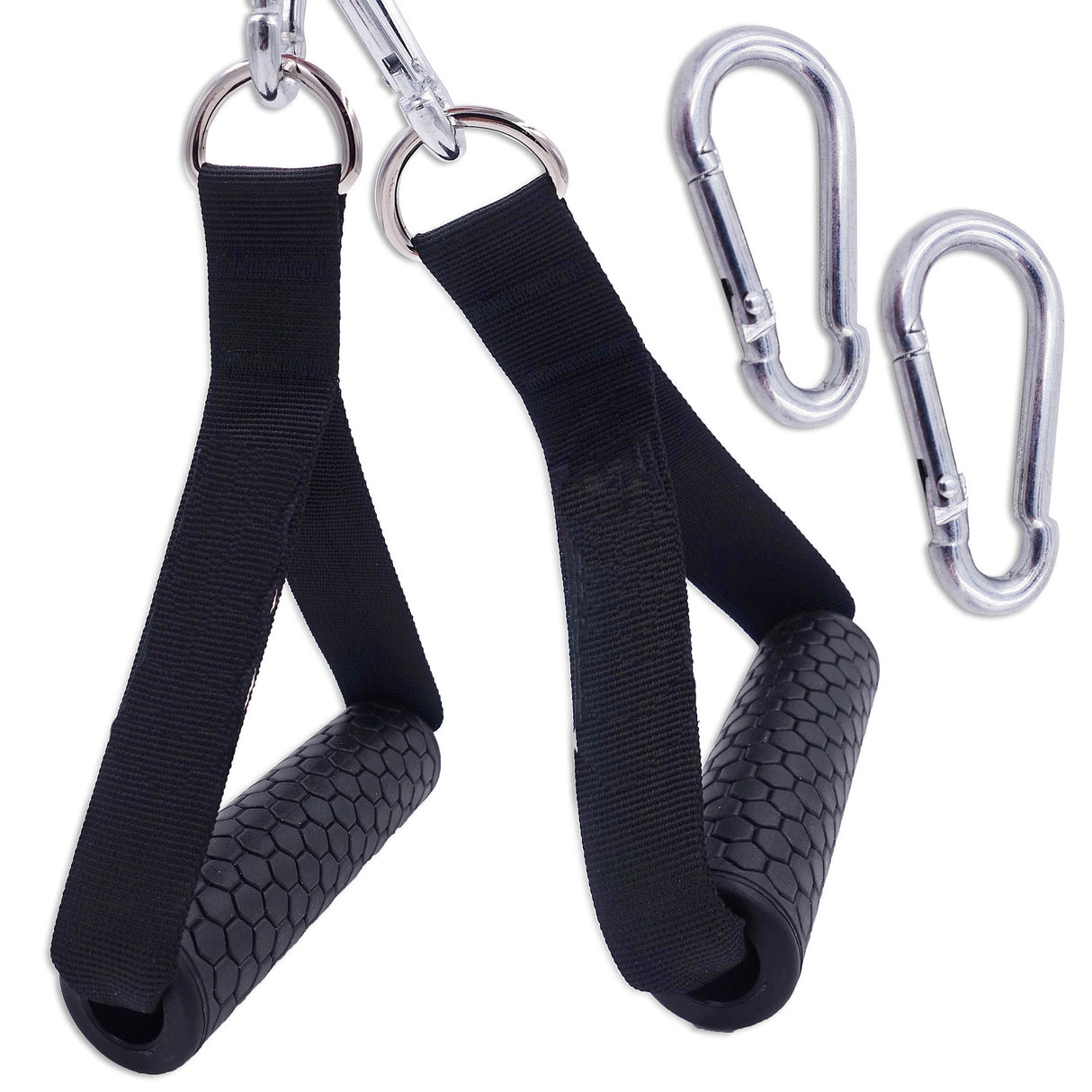 Gym resistance bands with handles and non-slip grip.
