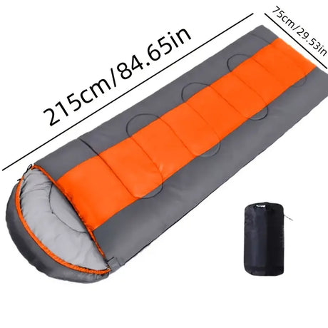 1pc Cold Weather & Warm Lightweight Compact Sleeping Bag - Orange-1