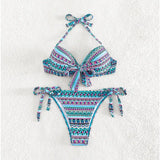 2023 Women's High-Waist Bikini with Neck Tie