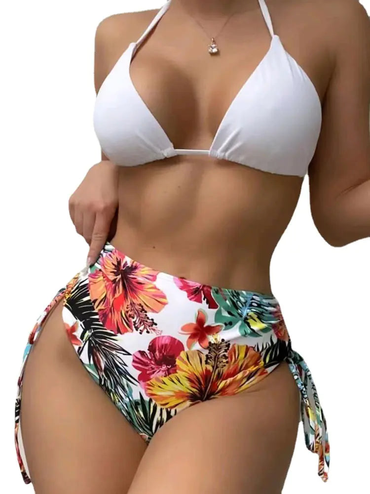 2023 New Women's Three-Piece Printed Bikini Set
