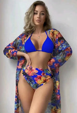2023 New Women's Three-Piece Printed Bikini Set