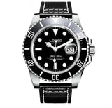 Men's Elegant Luminous Waterproof Watch with Leather Strap
