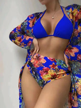 2023 New Women's Three-Piece Printed Bikini Set