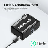 120 PSI Portable Electric Bike Air Pump Mini Fast Tire Inflator Black-4