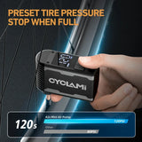 120 PSI Portable Electric Bike Air Pump Mini Fast Tire Inflator Black-3