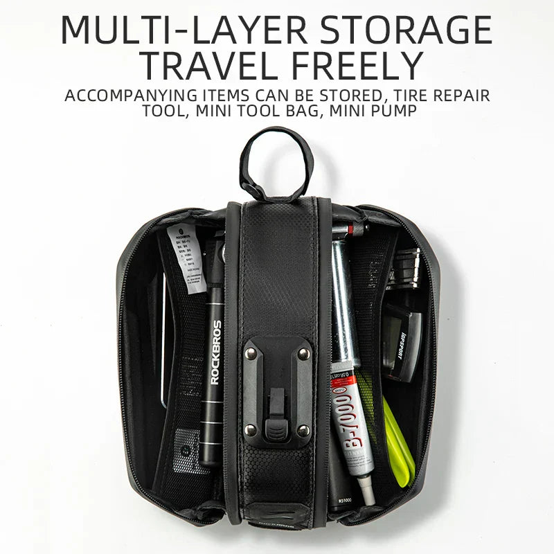 1.7L Waterproof Bicycle Rear Seatpost Bag Quick Release Black-4