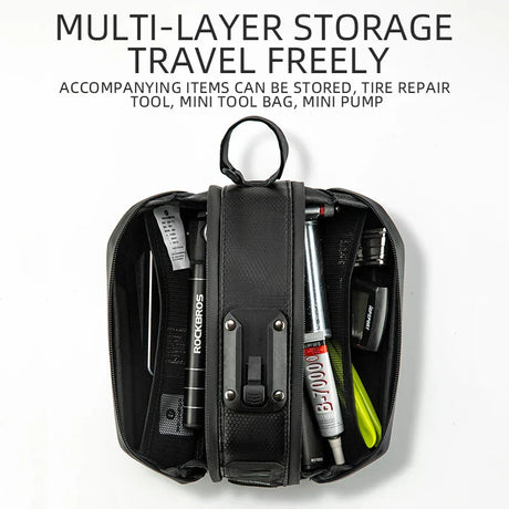 1.7L Waterproof Bicycle Rear Seatpost Bag Quick Release Black-4