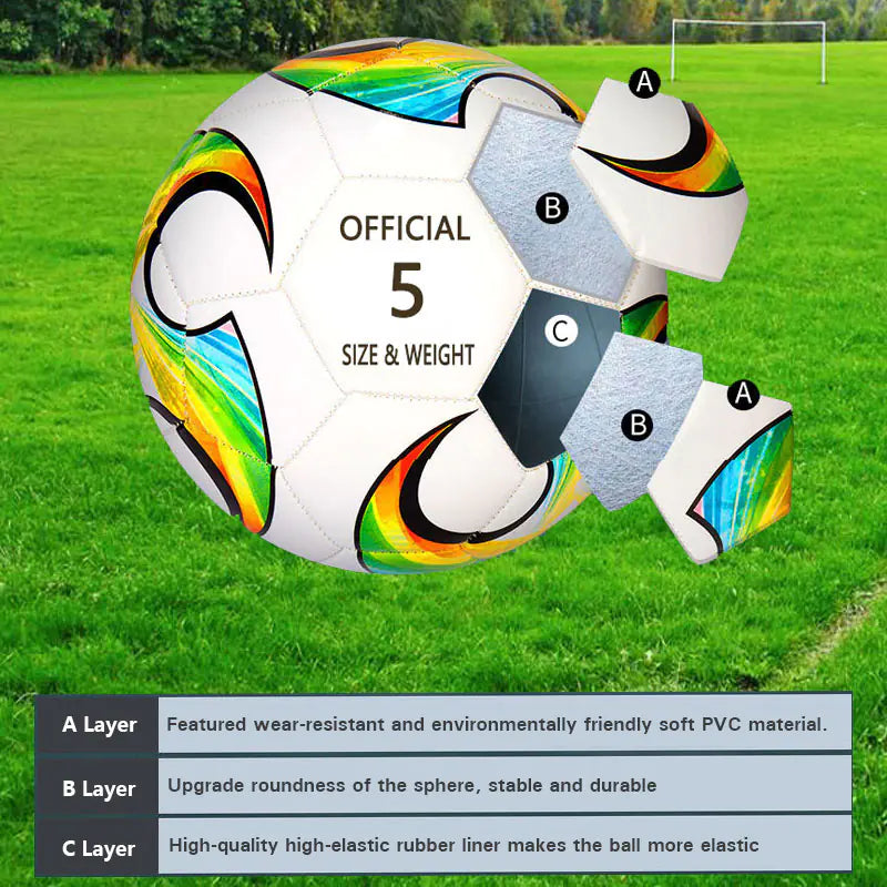 High-Quality PVC Football for Outdoor Training - 5 Sizes