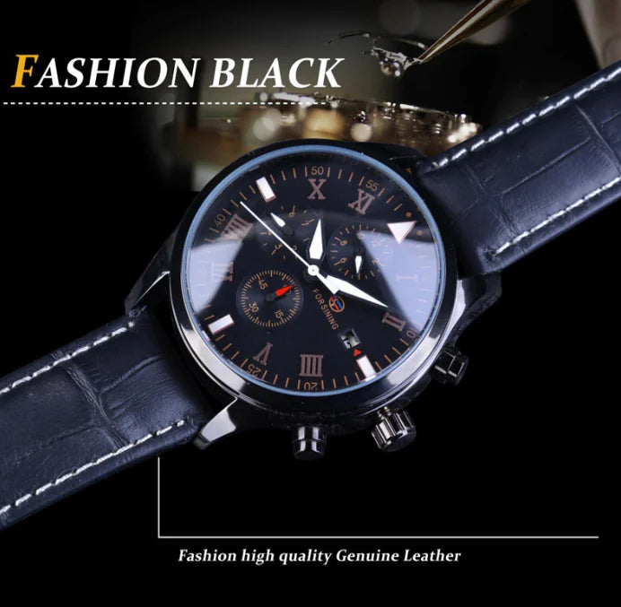 Men's Automatic Waterproof Mechanical Watch with Calendar