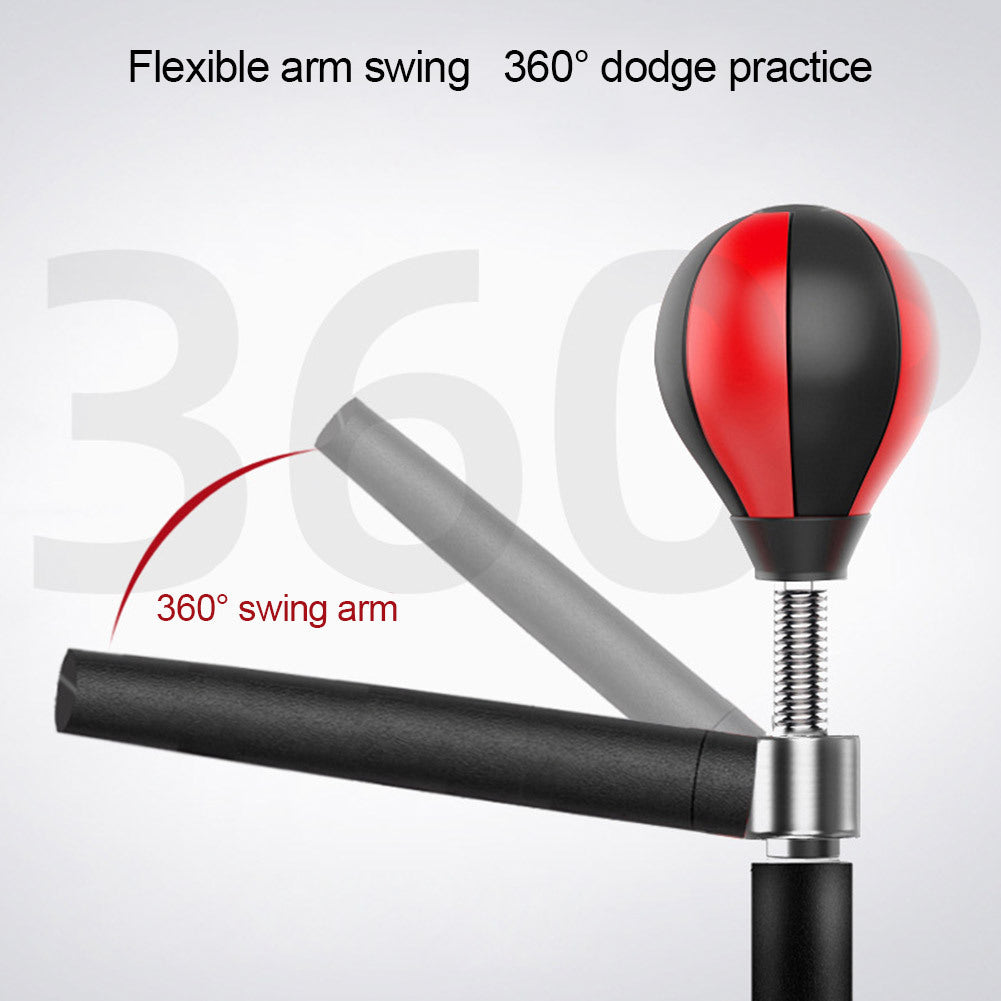 Rotating vertical trainer with boxing ball reaction target