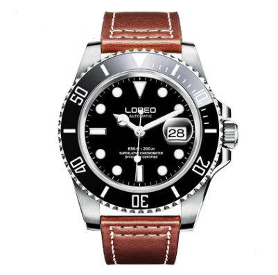 Men's Elegant Luminous Waterproof Watch with Leather Strap