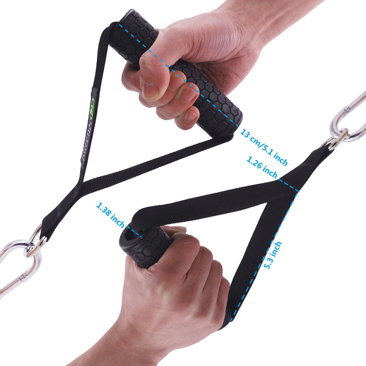 Gym resistance bands with handles and non-slip grip.