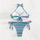 2023 Women's High-Waist Bikini with Neck Tie