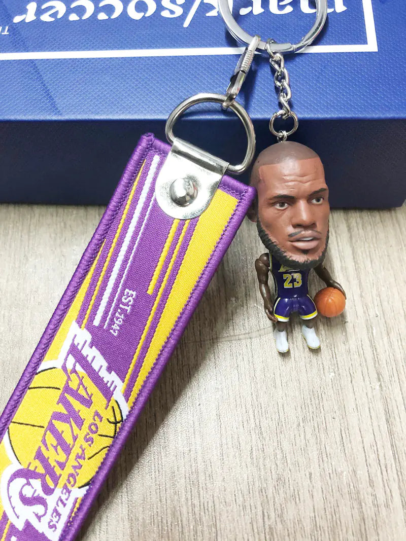 NBA Lakers Keychain Figurines: Kobe, LeBron, Kyrie, Curry