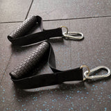 Gym resistance bands with handles and non-slip grip.
