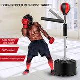 Rotating vertical trainer with boxing ball reaction target