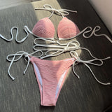 2022 Sexy Heart-Shaped Drawstring Bikini Swimsuit