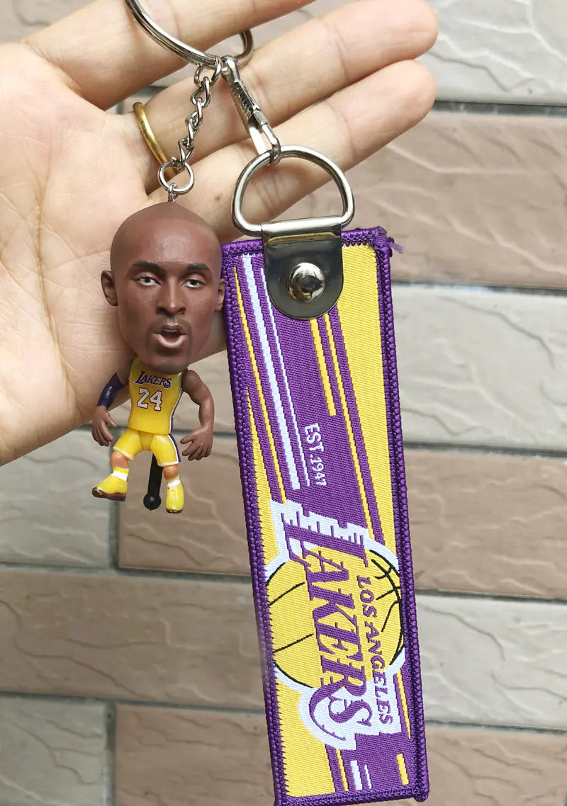 NBA Lakers Keychain Figurines: Kobe, LeBron, Kyrie, Curry
