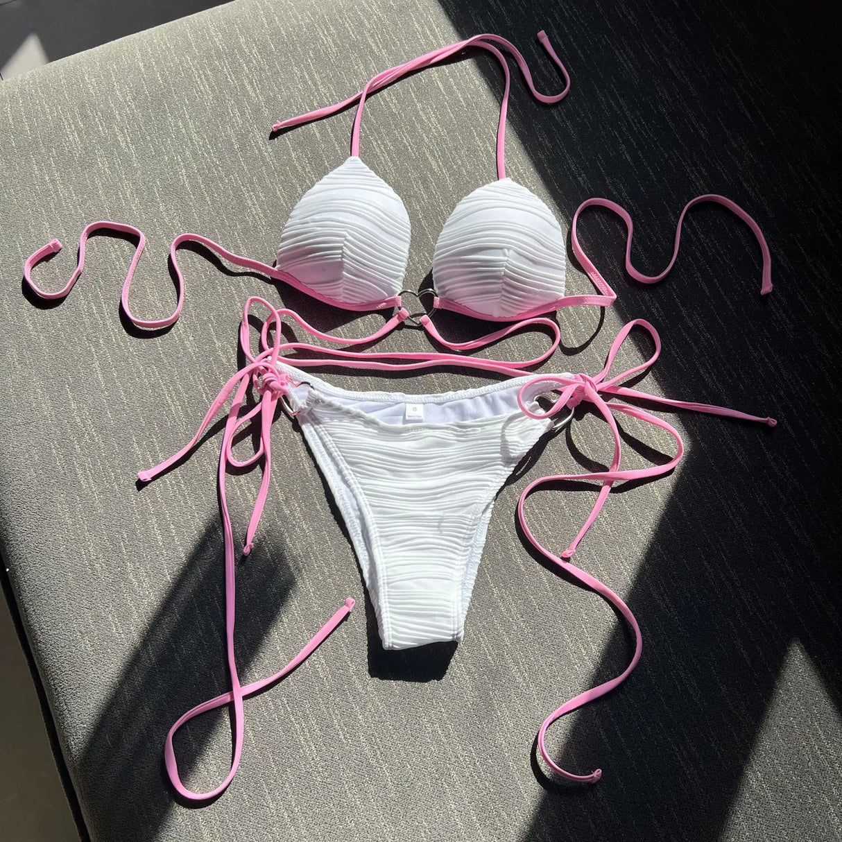 2022 Sexy Heart-Shaped Drawstring Bikini Swimsuit