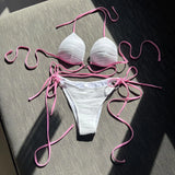 2022 Sexy Heart-Shaped Drawstring Bikini Swimsuit