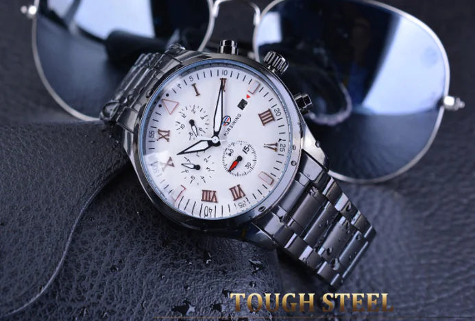 Men's Automatic Waterproof Mechanical Watch with Calendar