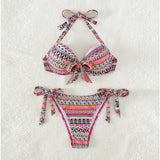 2023 Women's High-Waist Bikini with Neck Tie