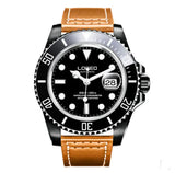 Men's Elegant Luminous Waterproof Watch with Leather Strap